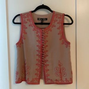 Winter Kate Ranji Embroidered Button Up Top Vest